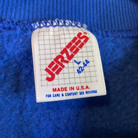 VTG Jerzees blue crewneck sweatshirt w/ ‘Dad’ definition graphic sz L *NWOT* - Picture 3 of 9